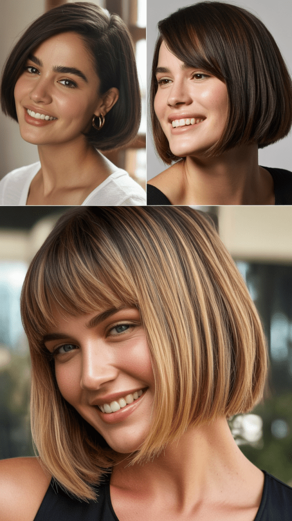 Sleek Bob With Heavy Side Bangs