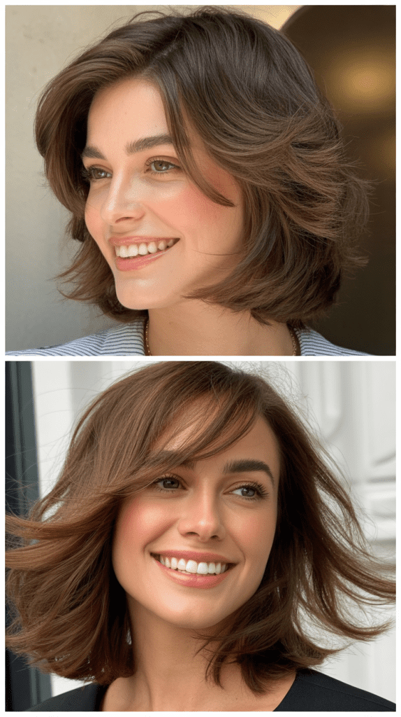 Choppy Midi With Textured Side Sweep