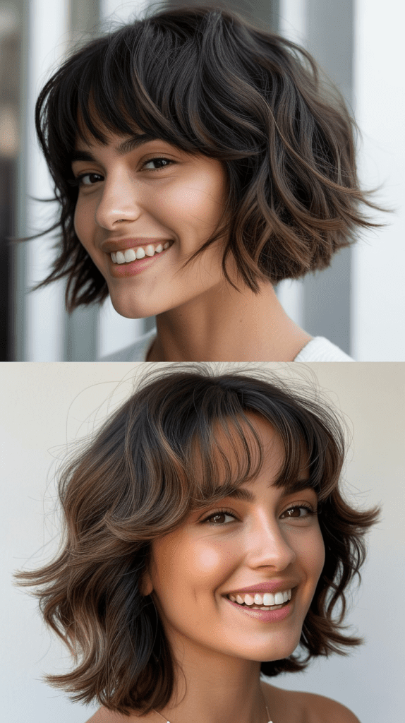 Choppy Bob with Baby Bangs and Graduated Sides