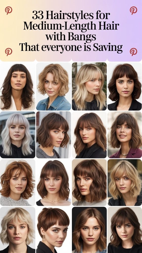 37 Medium-Length Blonde Hairstyles with Curtain Bangs That Frame the Face Perfectly