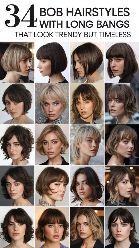34 Bob Hairstyles With Long Bangs That Look Trendy but Timeless
