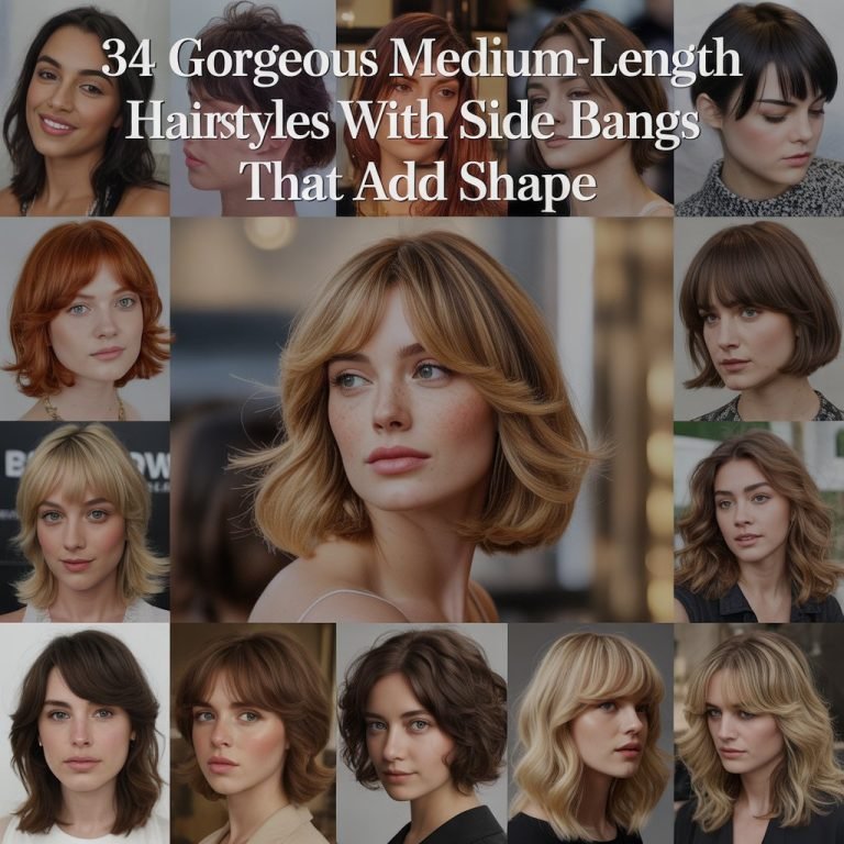 34 Gorgeous Medium-Length Hairstyles with Side Bangs That Add Shape