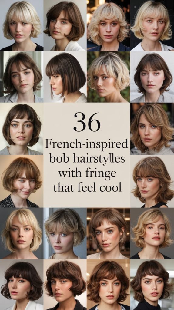 36 French-Inspired Bob Hairstyles With Fringe That Feel Cool