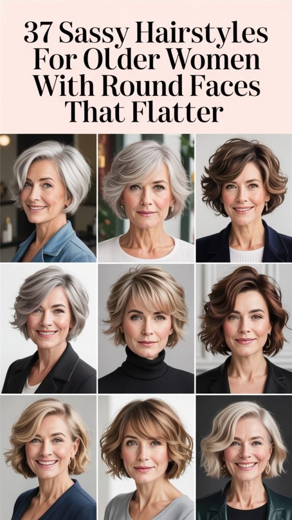 37 Sassy Hairstyles for Older Women with Round Faces That Flatter