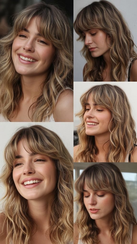  Beach Waves With Curtain Bangs