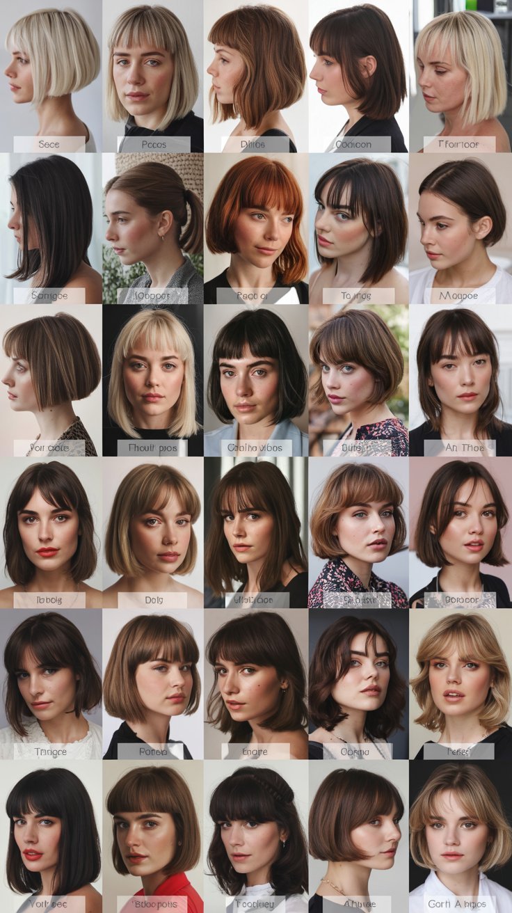30 Long Bob Haircuts With Bangs That Slim Round Faces