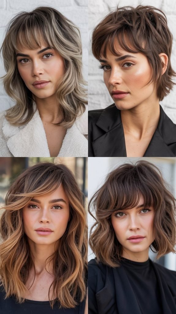  Fashion-Forward Wolf Cut With Trendy Bangs