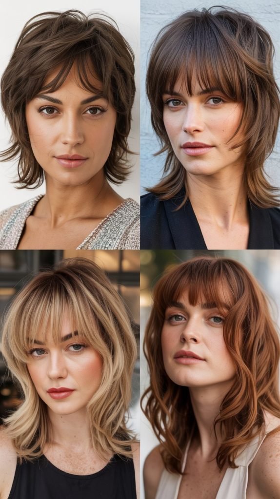  Balanced Wolf Cut With Proportional Bangs