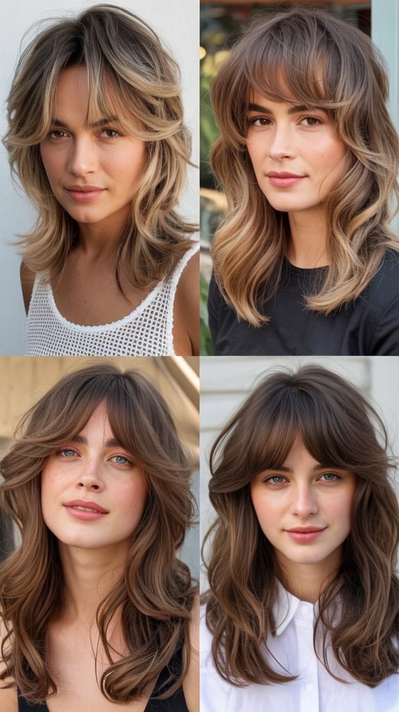 . Romantic Wolf Cut With Face-Framing Bangs