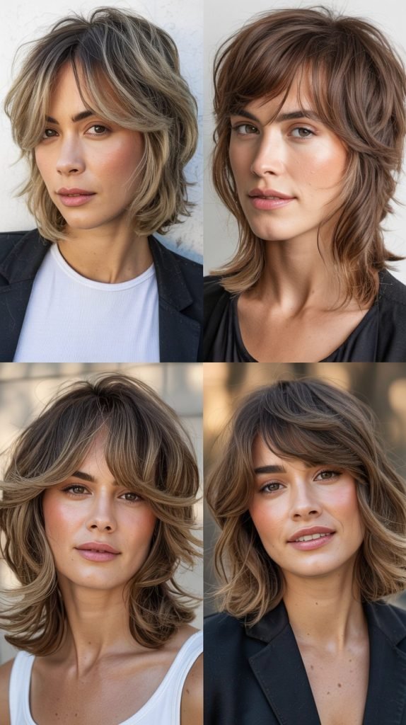 Effortless Wolf Cut With Swoop Bangs