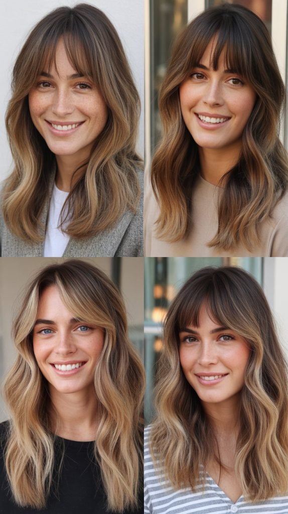  Curtain Bangs With Balayage Highlights