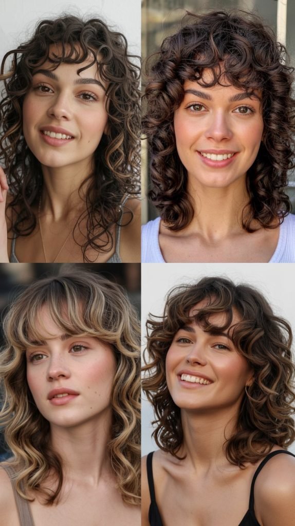 Curly Bangs with Medium Curly Hair