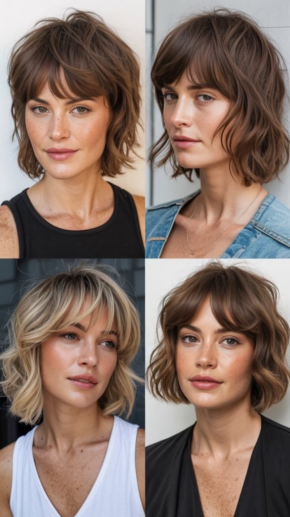  Touchable Wolf Cut With Soft Curtain Bangs