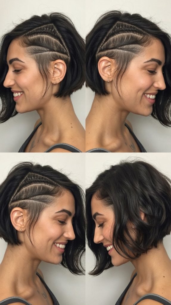 Graduated Bob with Feathered Crown