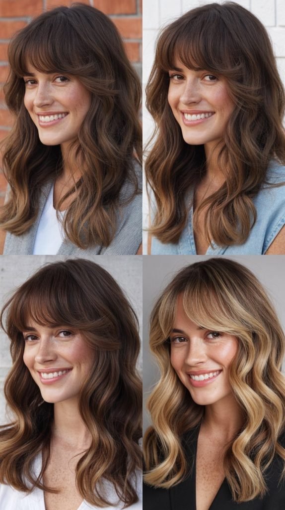 Classic Curtain Bangs with Loose Waves
