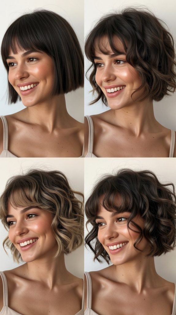 Baby Bangs with Textured Bob