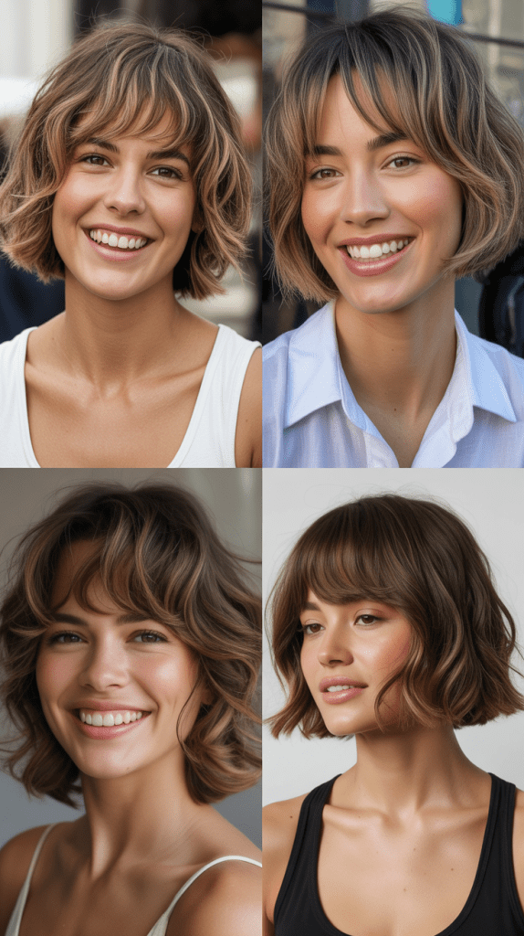 Tousled Bob With Long Wispy Bangs