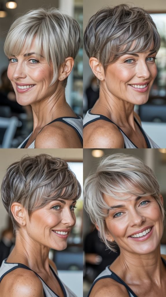 The Tapered Pixie with Long Bangs