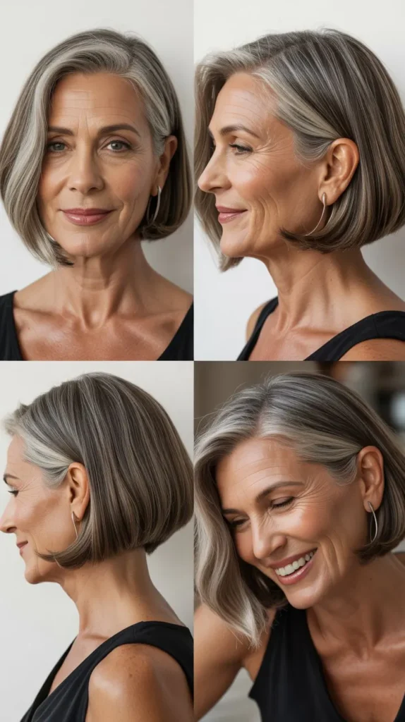 Sleek Bob with Tucked-Behind-Ear Styling