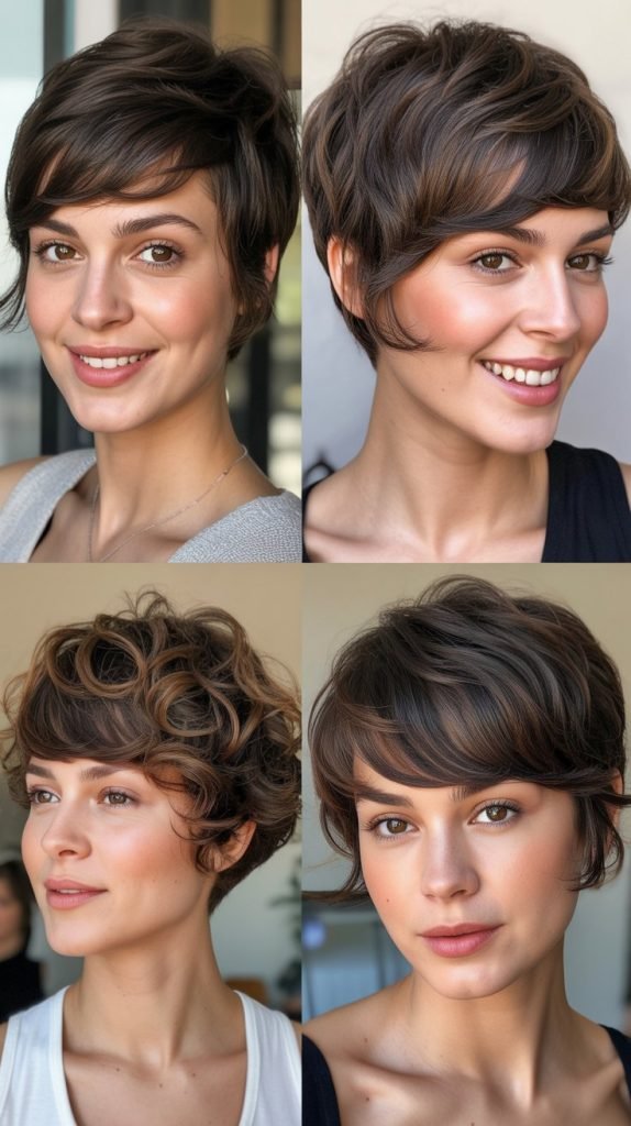 Layered Pixie with Swooping Bangs