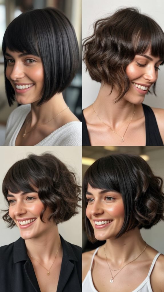 Inverted Bob with Sharp Side Bangs