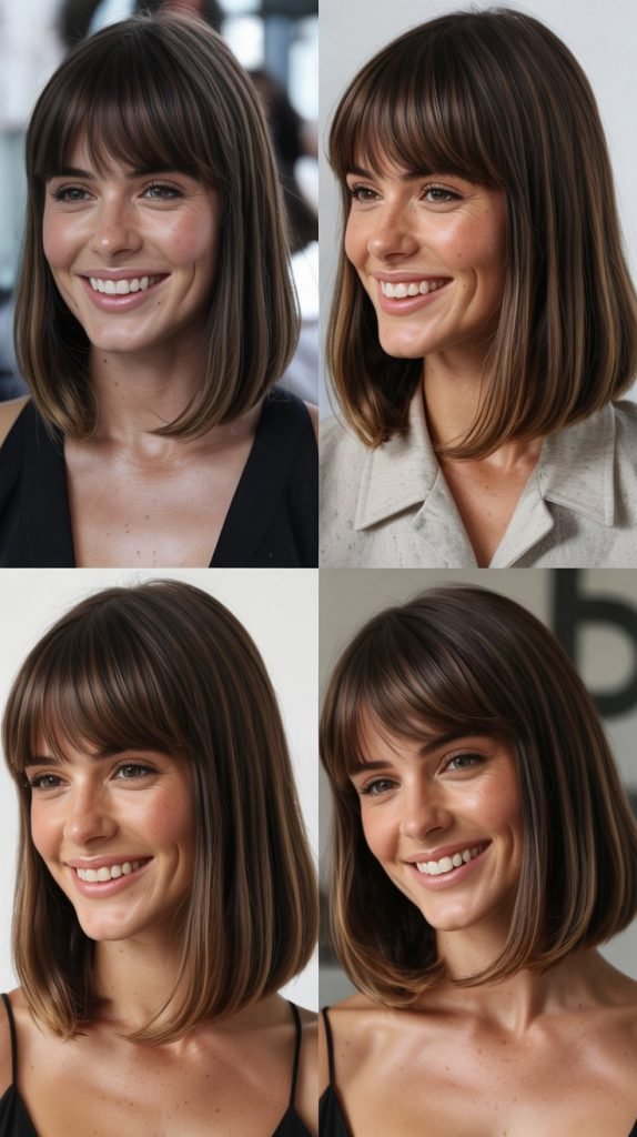 Long Bob With Rounded Full Fringe