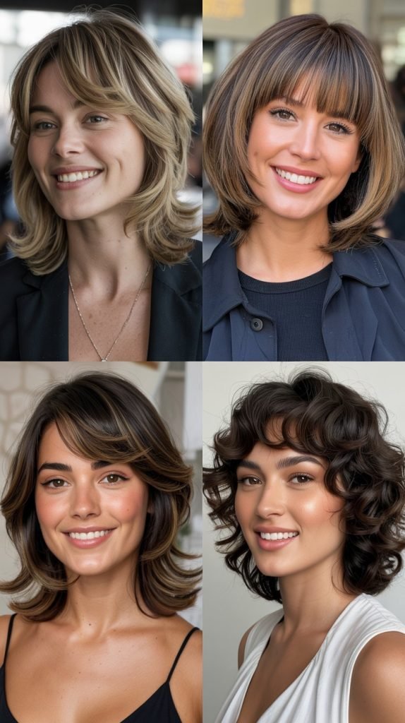  Brow-Skimming Bangs With Long Layers