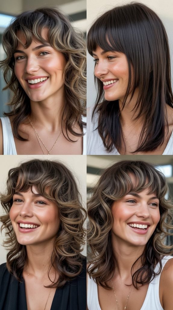 Piecey Bangs With Long Shag Layers