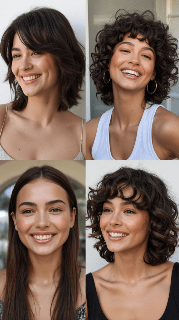 Textured LOB With Piece-y Side-Swept Bangs