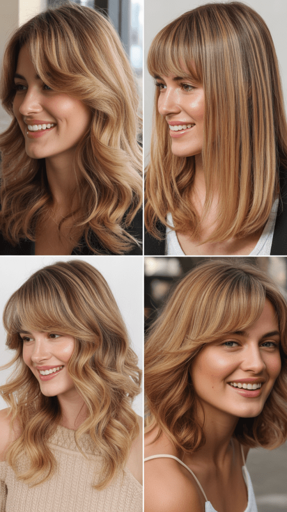 Side Bangs with Butterscotch Blonde Layers