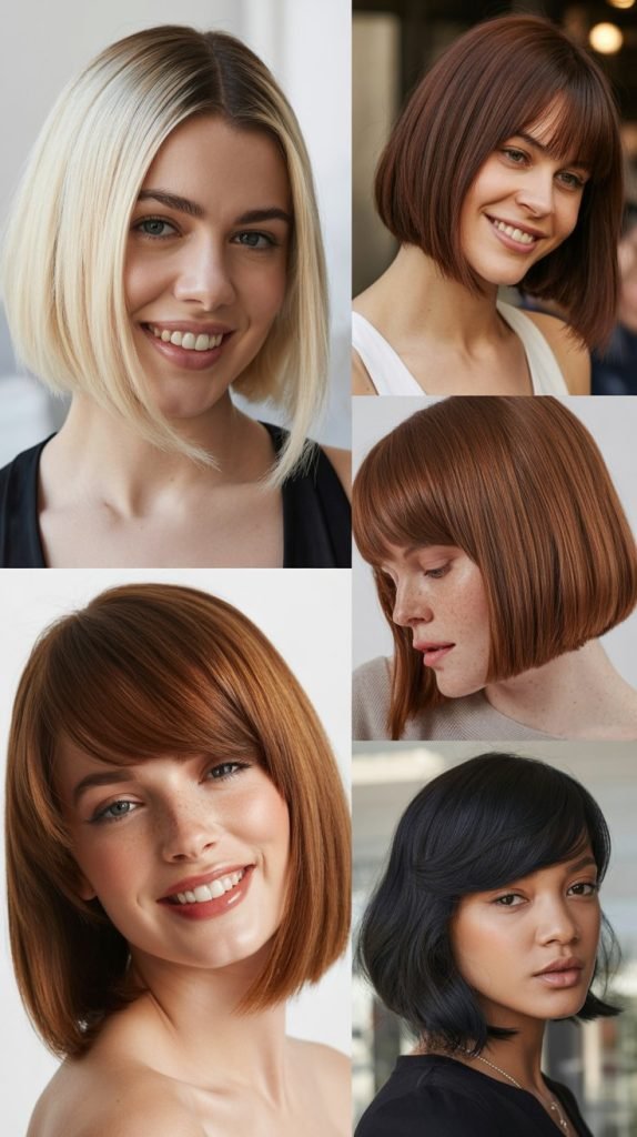 Sleek Bob With Long Side-Swept Bangs