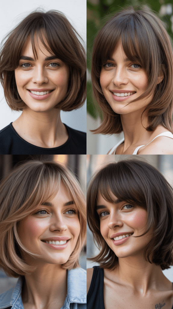 Shaggy Bob With Long Feathered Bangs