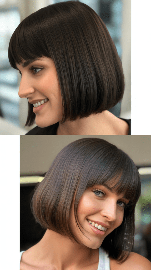 Sleek Bob With Long Sleek Bangs