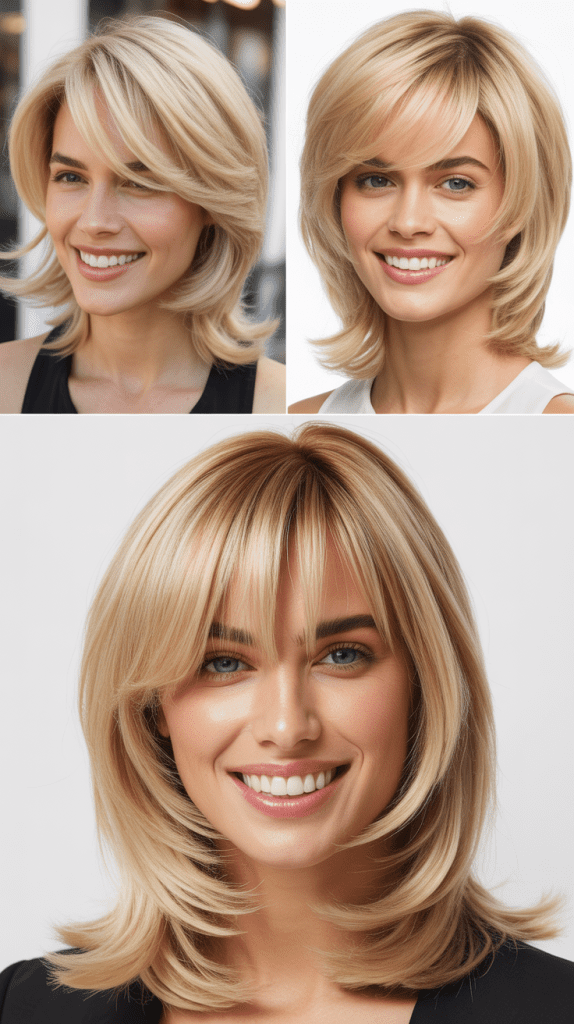 Rounded Layers with Curved Bangs