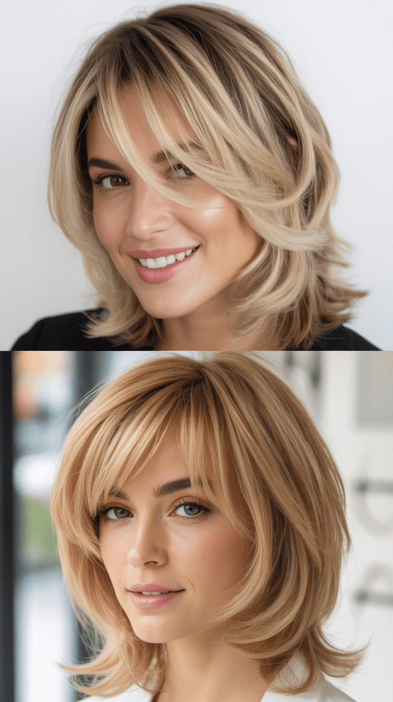 Stacked Layers with Peek-a-Boo Bangs