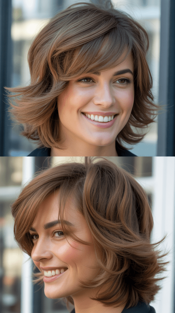 Textured Shag With Feathered Side Bangs