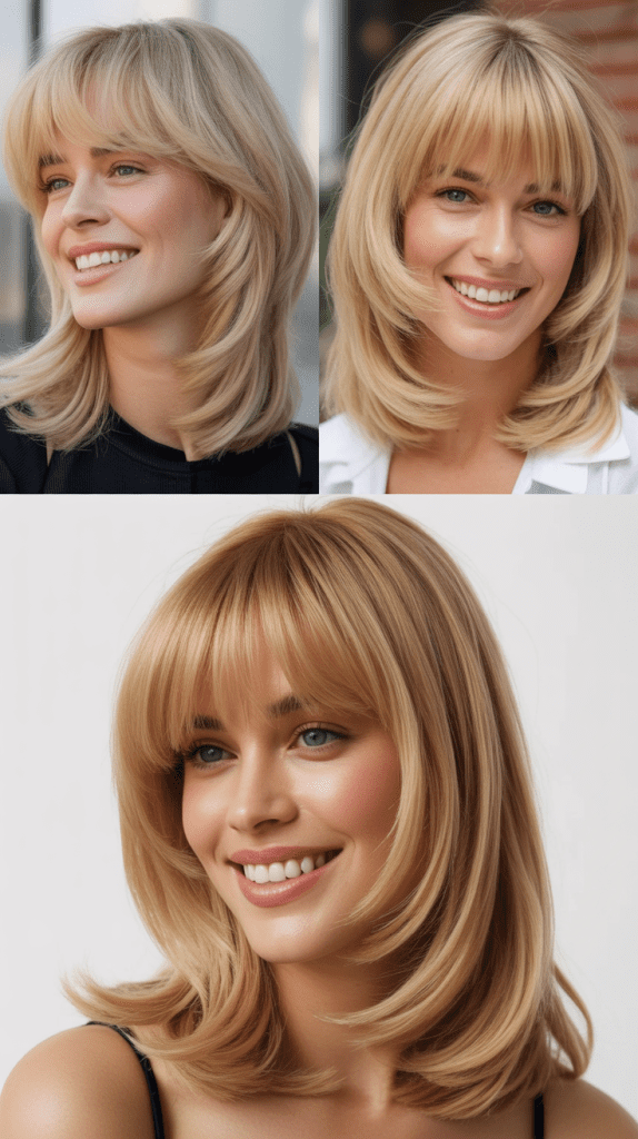 Layered Midi with Full Bardot Bangs