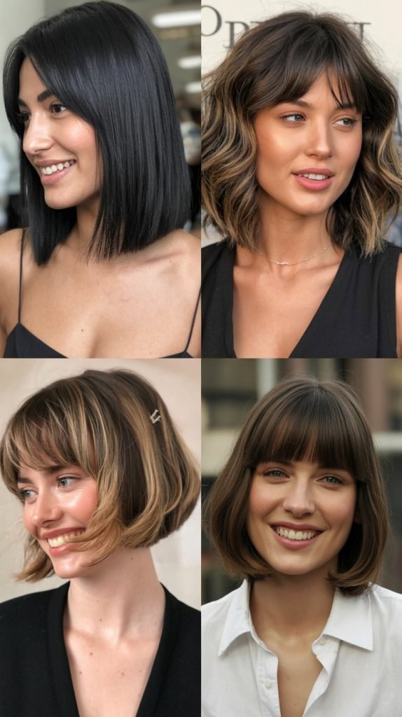  Long Bob With Swoopy Bangs