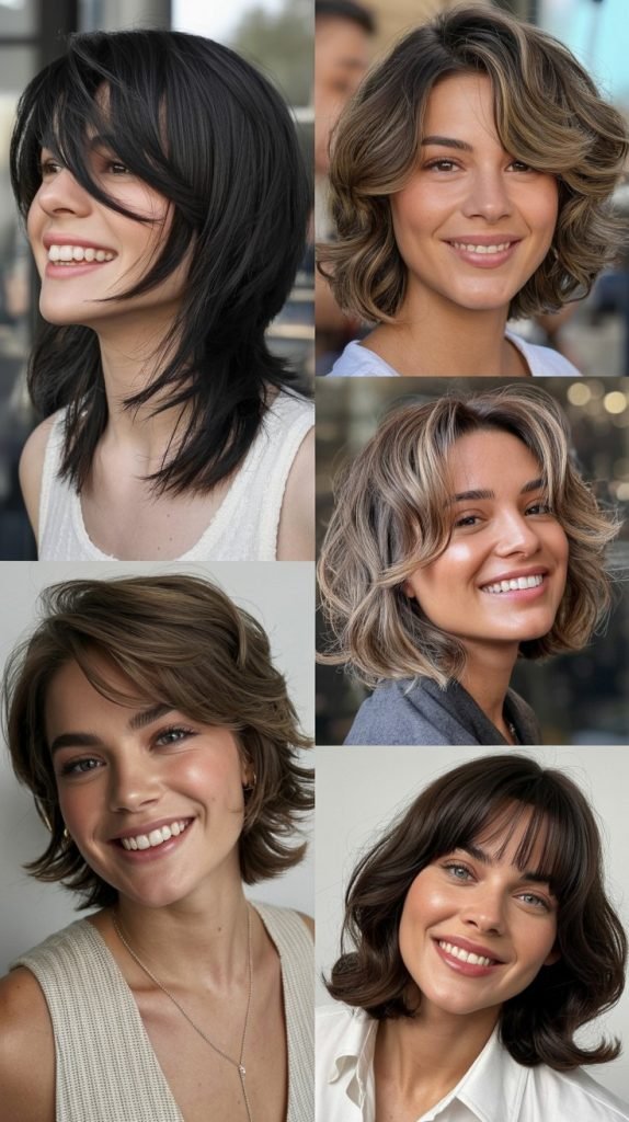  Asymmetrical Medium Cut with Angled Side Bangs