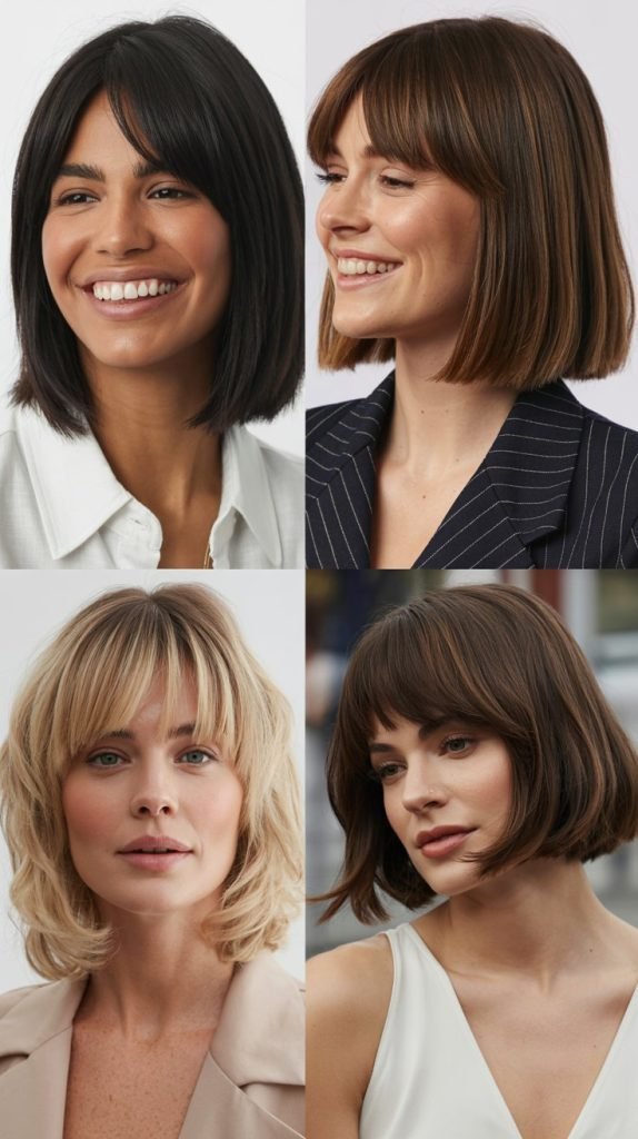 . Long Bob With Center-Part Bangs