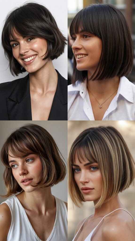 Stacked Bob with Long Face-Framing Bangs
