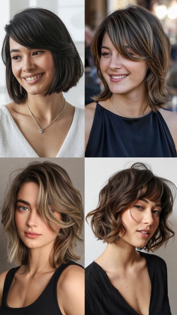 Graduated Bob with Side-Parted Bangs