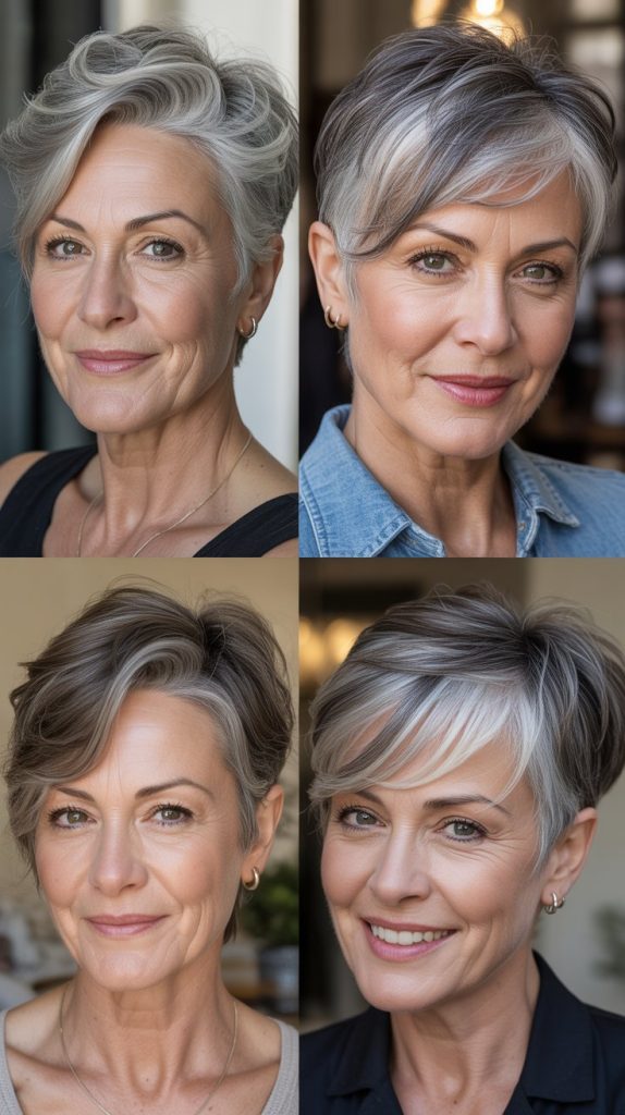 Asymmetrical Pixie with Side-Swept Fringe