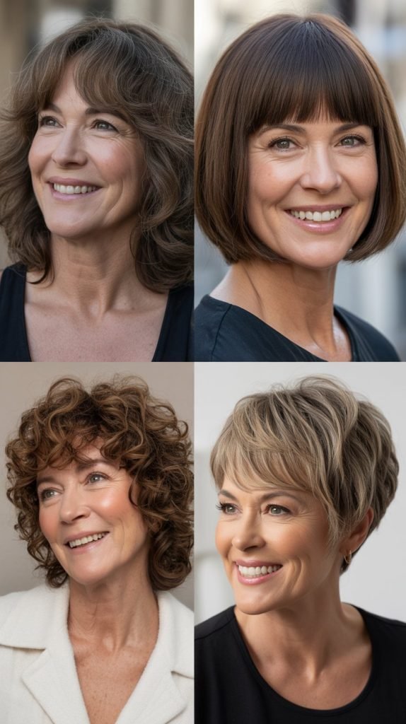 Curtain Bangs for Round Faces