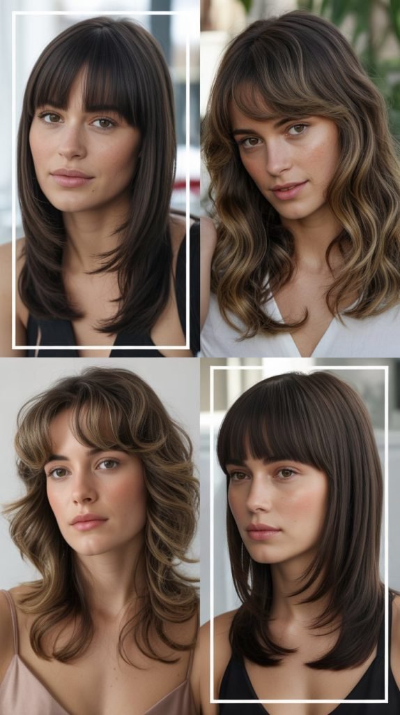 Blunt Bangs With Long Layered Ends