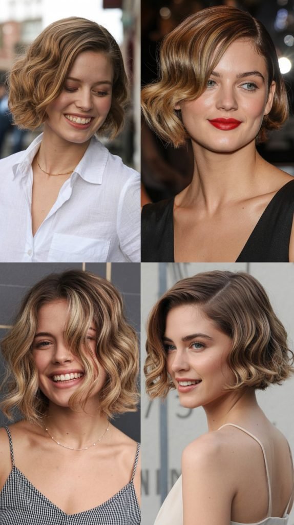 Wavy Bob with Curtain Bangs