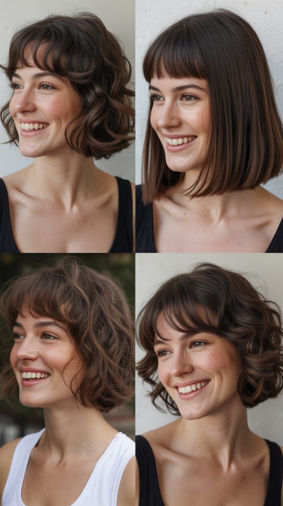 Chin-Length Textured Bob with Soft Fringe
