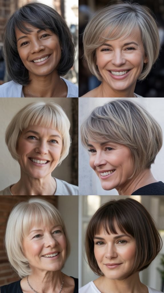 Sleek Angled Bob with Micro Fringe