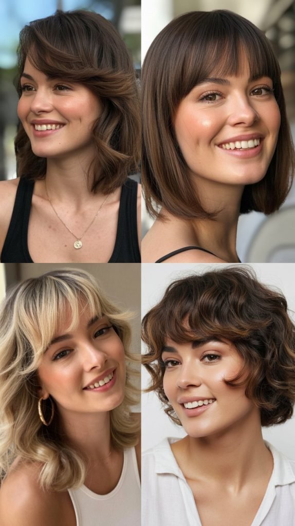 Medium Hair With Wispy Bangs For Fine Hair