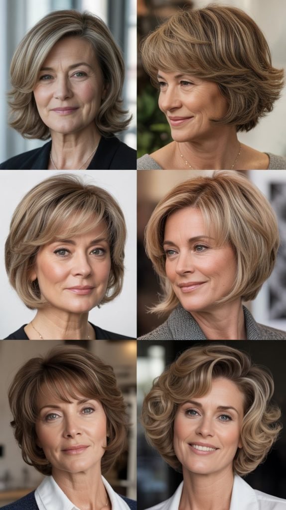 Layered Bob with Volume at the Crown